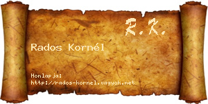 Rados Kornél névjegykártya