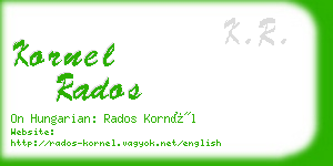 kornel rados business card